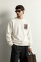 Men's Oversize Ethnic Patterned Chest and Back Patch Printed Sweatshirt - 4