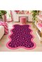 Auraplus Pink Leopard Pattern Woven Base Decorative Carpet Auraplus131