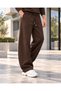 Men's steel knit trousers – wide leg relaxed fit elastic waist tie vertical striped men's trousers - 3