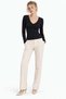 Women's Deep U Neck Long Sleeve Basic Blouse - 3