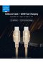 60W Type-C to Type-C Fast Charging Cable 1M,PD 3.0 3A with E-Marker Chip | Supports iPhone 17/16/15 & Samsung, 480Mbps - Champange Gold - 2