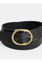 Women's Oval Metal Buckle Belt - 2