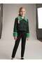 Girl's Collar and Sleeves Fur Tweed Fabric Crop Jacket
