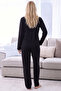 Black Patterned Thermal Fabric Ultra Soft Soft Buttoned Knitted Pajama Set26226129 - 3