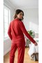 Women's Red Bow-Knot Heart Pattern Soft Winter Pajamas Set - 4