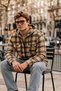 Men's Zippered Hooded Plaid Camel Lumberjack Shirt - 3
