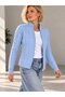 Women's Hair Braided High Collar Knitwear Cardigan - Reversible Zippered Knit Jacket 8775 - 3