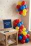 Superhero Birthday Decoration Classic Set Dark Blue Felt Letter Board with Stand and Balloon Chain