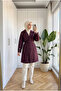 Women's Classic Collar Long Trench Coat with Cufflinks - 4