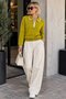 Women's Zippered Polo Collar Knitwear Sweater 12506 - 6