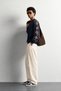 Men's Oversize Crew Neck Sweatshirt with Ethnic Pattern - 4