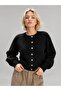 Women's Soft Textured Crew Neck Crop Knitwear Cardigan 8760 - 3