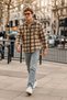 Men's Zippered Hooded Plaid Camel Lumberjack Shirt - 6