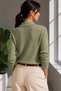 Women's Polo Collar Buttoned Ribbed Thin Knit Sweater 12500 - 4