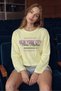 100% Cotton New York City Printed Long Sleeve Basic Sweatshirt - Two Yarns Without Piping