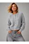 Women's Soft Textured Crew Neck Crop Knitwear Cardigan 8760