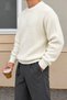 Men's Crew Neck Knitted Patterned Regular Fit Acrylic Cotton Knitwear Sweater - 3