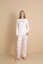 Mirano 3104 Waffle Soft Fabric Heart Bow Winter Home Women's Pajama Set - 2