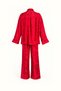 Red Jacquard Suit with Knot Buttons - 4
