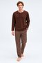 Men's Premium 100% Cotton Striped Comfortable Fit Long Sleeve Pajama Set
