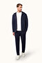 Men's Regular Fit Hooded Reversible Zippered Elastic Waist Navy Blue Tracksuit Set - 2