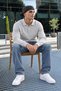Men's Polo Collar Long Sleeve A.Gray Knitwear Sweater - 3
