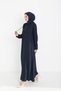 Nihan Yıldız Fabric Ferace Navy Blue 9096 - 3