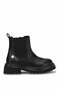 D26Kb-9005C Women's Genuine Leather Flat Boots Black