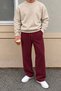 Men's Oversize Baggy Fit Sweatpants 100% Cotton 3 Thread Threaded Wide Leg Comfortable Cut - 3