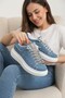 Silverhaven Premium Daily Lace-Up Orthopedic Stone Women's Sneaker Blue Denim