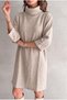 Turtleneck Loose Cut Fleece-Lined Dress - 4
