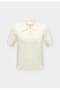Onlcinderel Women's Polo Collar Short Sleeve Buttoned Knitwear Blouse Birch Ecru - 5