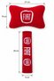 Fiat Embroidered Red Fleece Car Neck Pillow and Seat Belt Pad Set of 4 – 2 Pillows + 2 Pads - 3