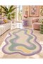 Auraplus Pastel Abstract Wave Pattern Woven Base Decorative Carpet Auraplus132 - 2