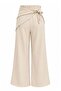 Straight-Cut Linen Trousers with Side Scarf Detail - 6