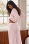 Lulu's Friends Shirt Collar Front Buttoned Long Sleeve Pocketed Trouser Set Striped Logo and Heart Print Detailed Sleeve and Pocket Embroidery Detailed Woven Viscose Fabric Women's Pajama Set - 2