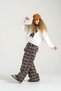 Brown Girls' Plaid Trousers - 4