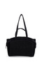 Suede Sole Women's Shoulder Bag with Makeup Bag and Side Belt Detail