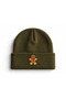 Gingerbread Design Embroidered Cotton Winter Beanie - Gingerbread Embroidered Christmas Themed Winter Design Beanie