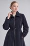 Navy Blue Open-Front Zip Detail Trench Coat - 4