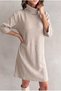 Turtleneck Loose Cut Fleece-Lined Dress