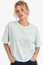 Star Printed Crop T-Shirt with Foil and Stone Detail