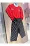 Laciel Paris Vibes Children's Checkered Balloon Jean and Red Sweatshirt - 2