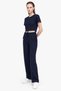 Waffle Fabric Side Adjustable Blouse and Pants Set - 2