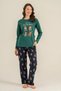 3918-g Green Teddy Bear Christmas Pine Tree Pajama Set'Mother-Daughter Can Be Matched' - 6