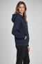 Women's Navy Blue Hooded Basic Slim Fit Sweatshirt - 4