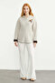 Woolen Two-Tone Knitwear Jacket - Beige - Brown