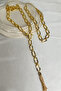 Rectangular Large Ring Double Row Tassel End Y Necklace (40cm) - 4