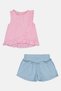 Toddlers Girl 2 Pieces Textured Dress And Shorts Set, Multicolor - 3