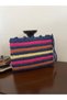 Handmade Colorful Clutch Bag, Handbag, Zippered, Lined